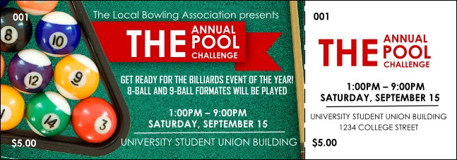 Pool Event Ticket Product Front