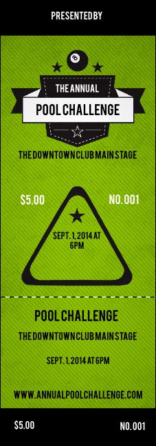 Billiards Event Ticket Product Front