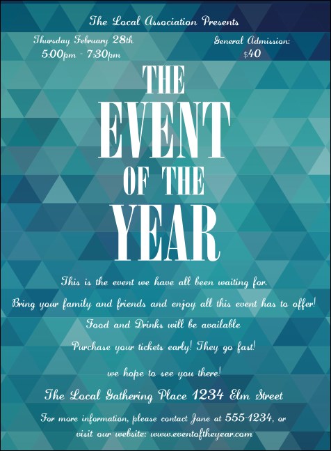 All Purpose Blue Invitation Product Front