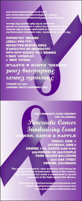 Purple Ribbon Table Tent Product Front