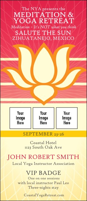 Lotus Flower VIP Event Badge Large Product Front