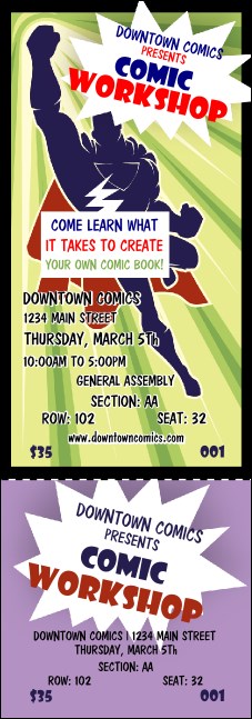 Comic Book Reserved Event Ticket Product Front