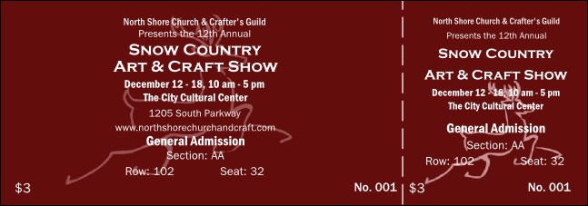 Christmas Reindeer 003 Reserved Event Ticket Product Front