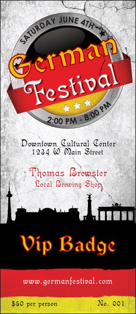 German VIP Event Badge Large Product Front