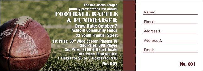 Football Game Draw Ticket
