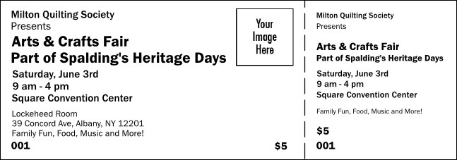 Black and White Logo Event Ticket 0007 Product Front