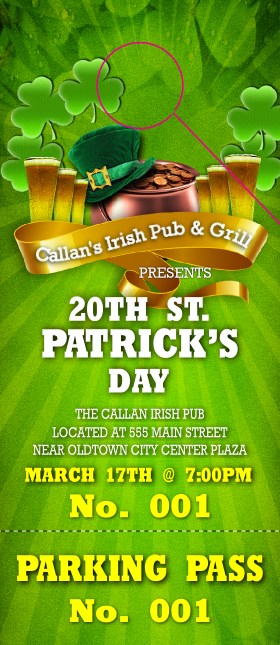 St. Patrick's Day Party Hang Tag Product Front