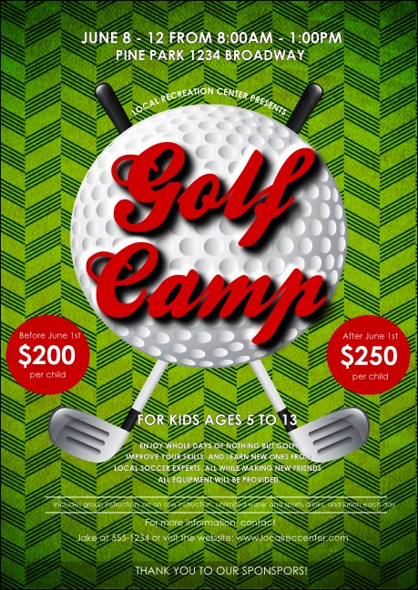Golf Camp Postcard Mailer
