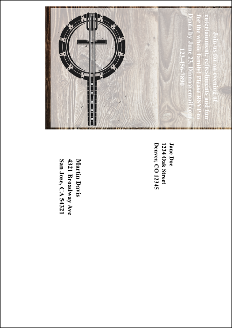 Banjo Postcard Mailer Product Back