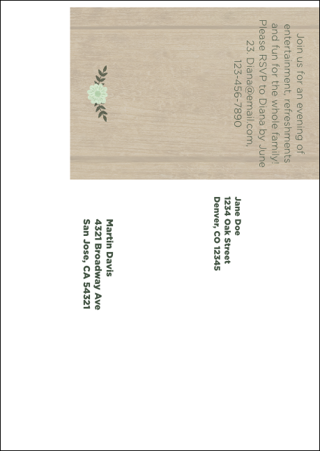 Flower Stag & Doe Postcard Mailer Product Back