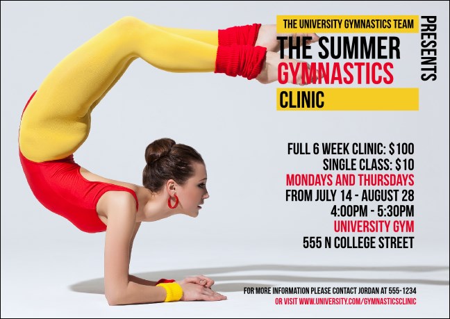 Retro Gymnastics Postcard Mailer