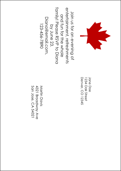 Canada  Postcard Mailer Product Back