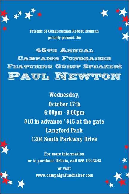 Red, White, and Blue Stars Poster