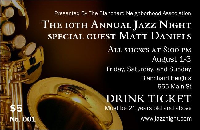 Jazz Drink Ticket