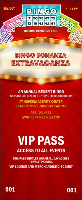 Bingo Bonanza Extravaganza VIP Pass Product Front