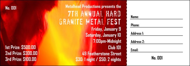 Heavy Metal Raffle Ticket