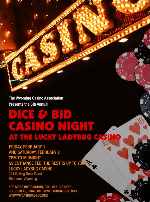 Casino Night Flyer Product Front