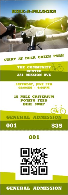 Bike Event QR Event Ticket Product Front