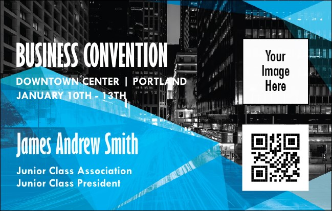 All Purpose Blue Buildings VIP Event Badge Medium