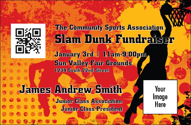 Basketball Dunk VIP Event Badge Small Product Front