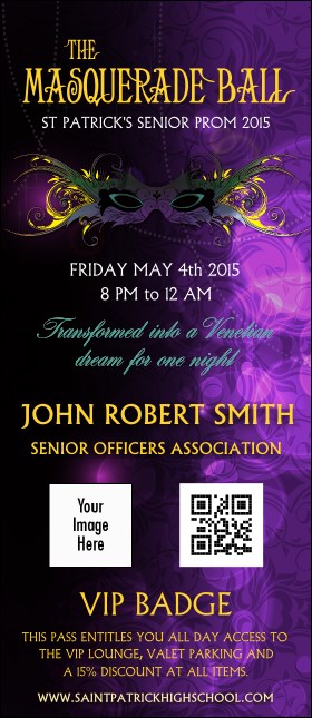 Masquerade VIP Event Badge Large VIP Event Badge Large