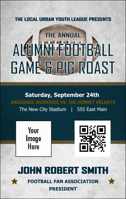 Football Blue VIP Event Badge Medium