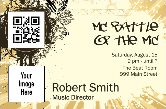 Hip Hop Concert VIP Event Badge Small