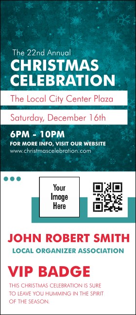 Holiday Snowflake VIP Event Badge Large Product Front