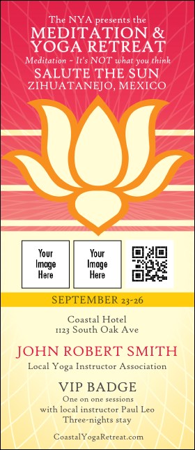 Lotus Flower VIP Event Badge Large Product Front