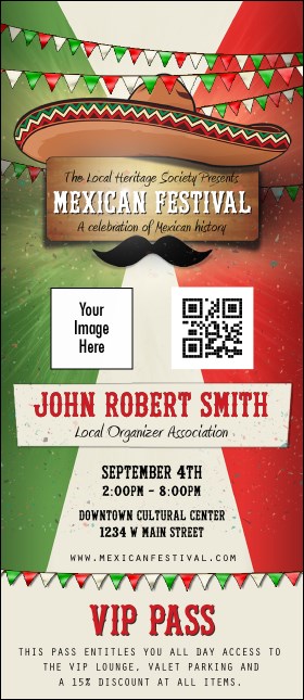 Mexican Fiesta VIP Event Badge Large
