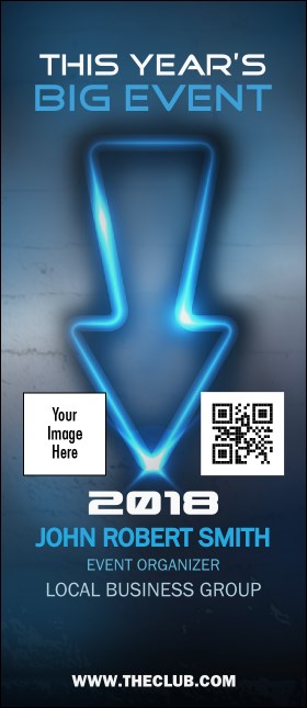 Night Club Neon VIP Event Badge Large Product Front