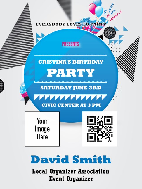 Birthday Geometric Economy Event Badge Product Front