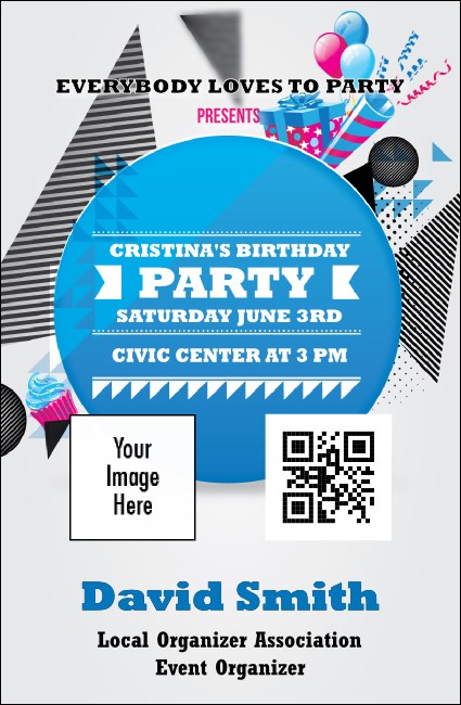 Birthday Geometric VIP Event Badge Small Product Front