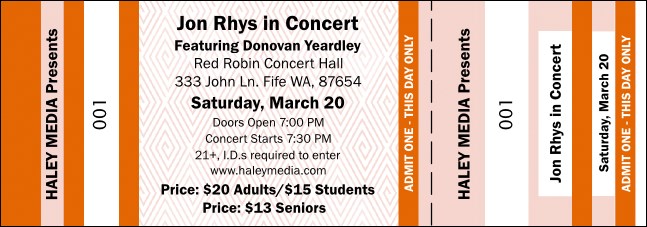 Orange Landscape General Admission Ticket Product Front