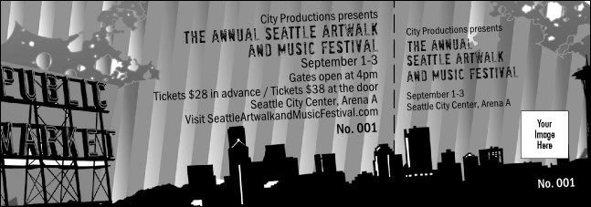 Seattle General Admission Ticket (black and white)
