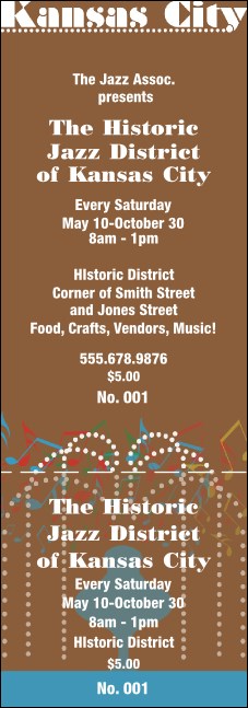 Kansas City General Admission Ticket with stub Product Front