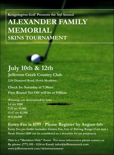 Golf Photo Invitation Product Front