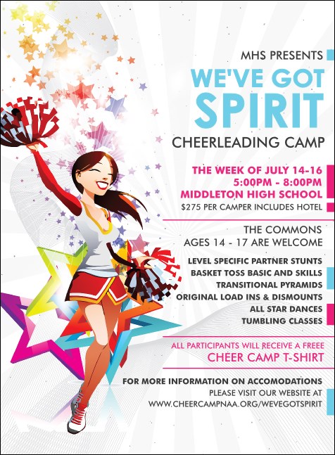 Cheerleading Spirit Invitation Product Front