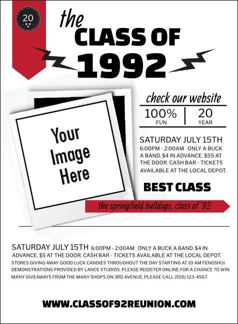 Class Reunion Mascot Red Invitation Product Front