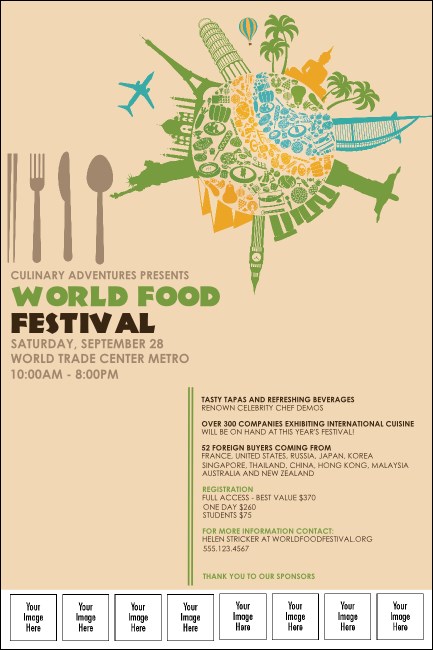 Food Festival Logo Poster Product Front
