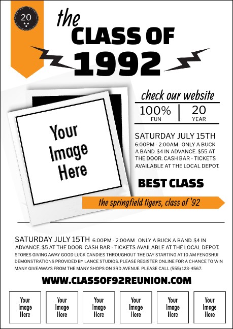 Class Reunion Mascot Orange Postcard Product Front