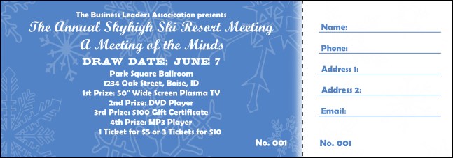 Winter Raffle Ticket 001 Product Front