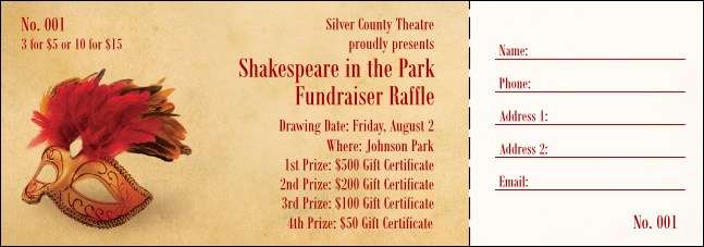 Mask Raffle Ticket Product Front