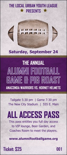 Football Purple VIP Pass Product Front