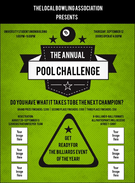 Billiards Logo Flyer Product Front