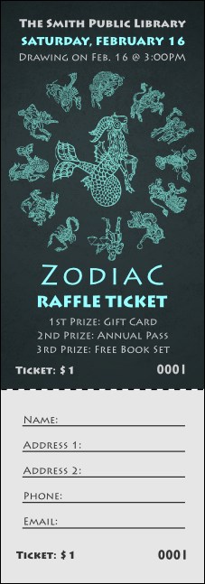 Zodiac Raffle Ticket Product Front