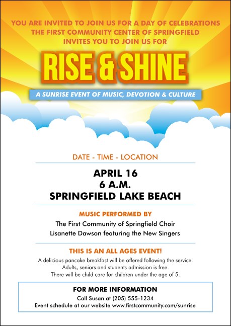 Sunrise Clouds Club Flyer